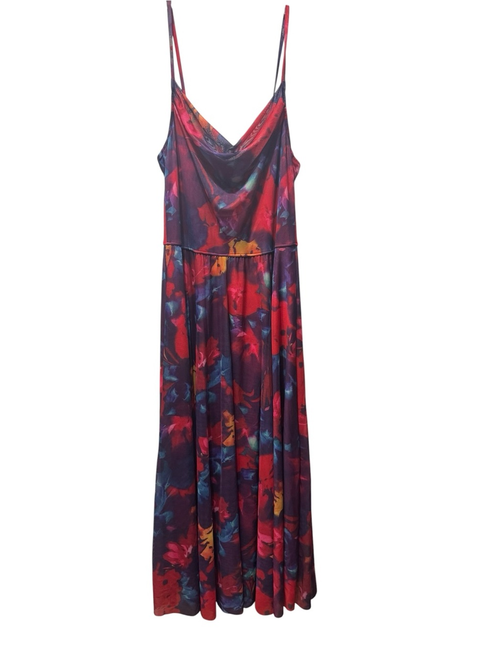 Sleeveless Floral Maxi Dress in Red and Purple - Picture 2 of 5